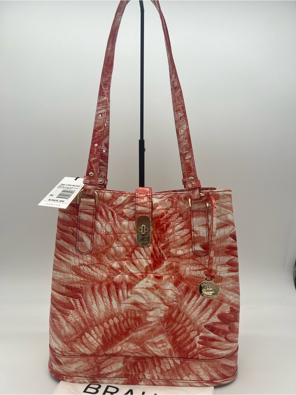Brahmin Authentic Fiora Flamingo Shoulder Tote